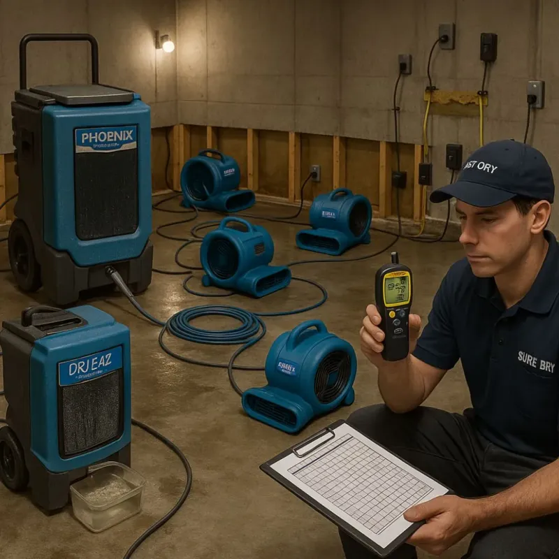 Structural Drying and Dehumidification process in Spencerville, OH